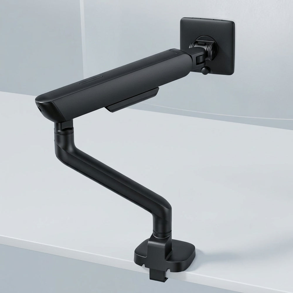 Alberenz® Einzelner Monitorarm mit USB-C & USB-A — Schwarz