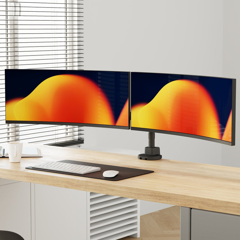 Alberenz® Doppelter Heavy Duty Monitorarm mit Gasfeder (2 Bildschirme bis 57 Zoll)