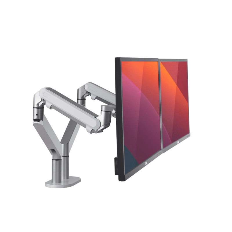 Alberenz® Double Monitor Arm With Gas Spring Silver