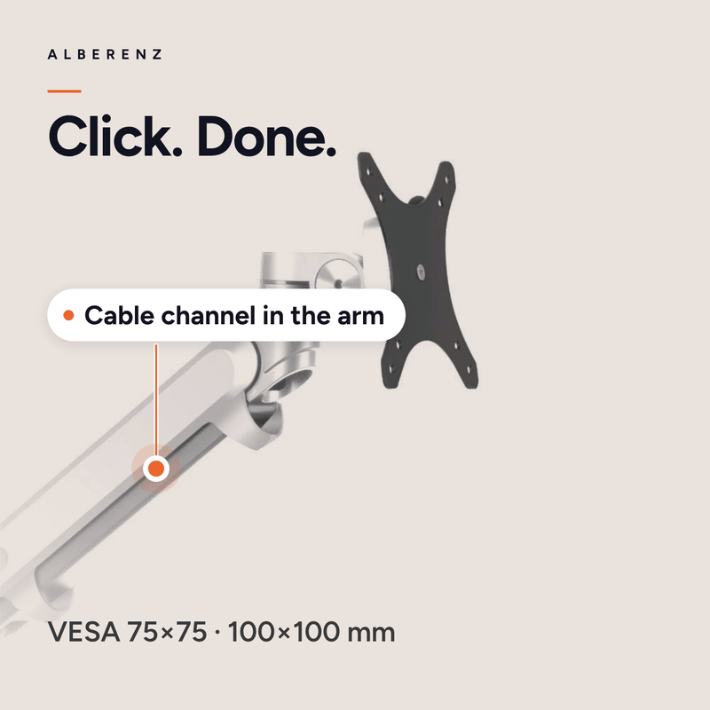 Alberenz® Double Monitor Arm With Gas Spring Silver