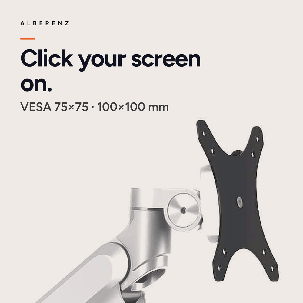 Alberenz® Monitorhalterung mit Gasfeder Silber