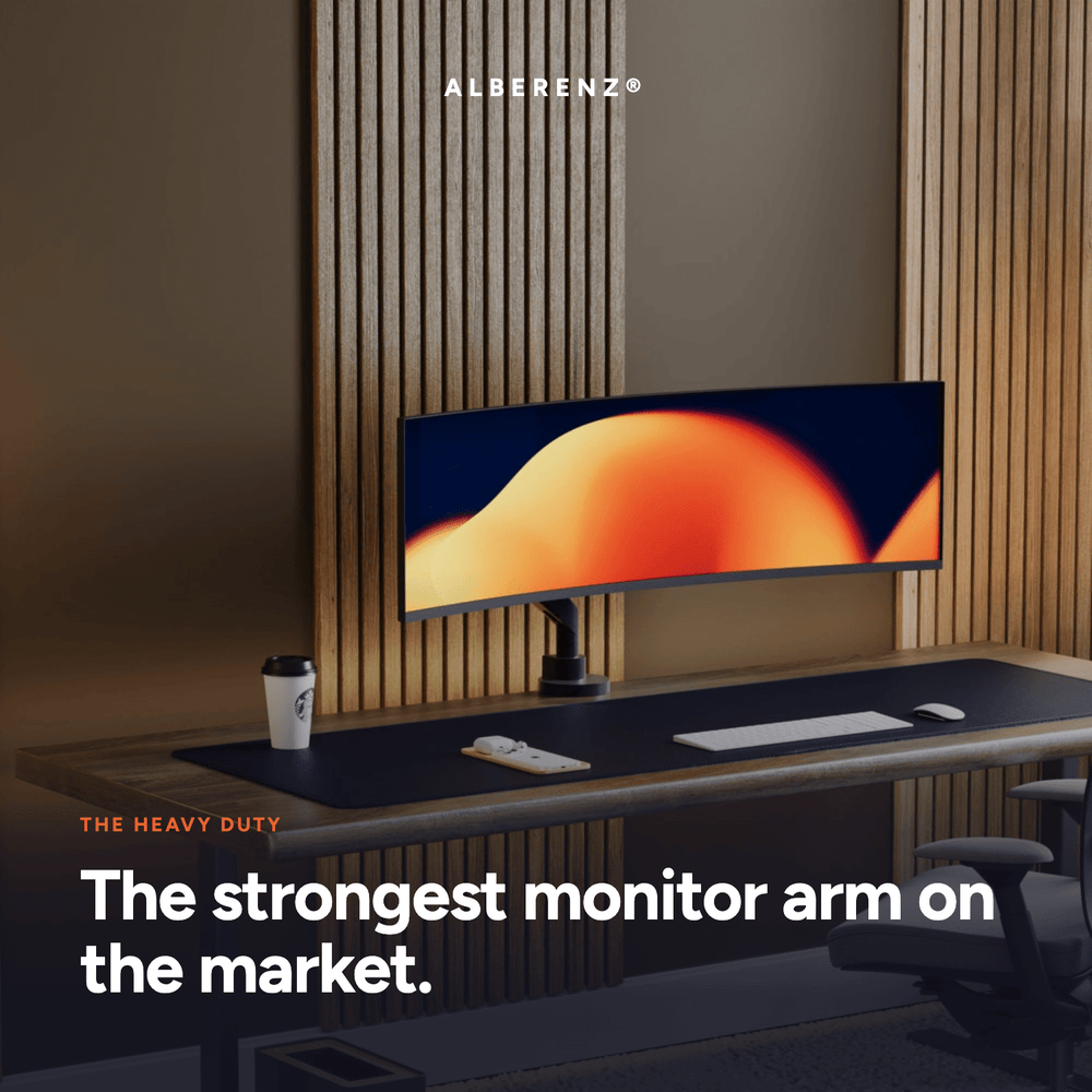 Alberenz® Heavy Duty Monitorarm mit Gasfeder (bis zu 57 Zoll)
