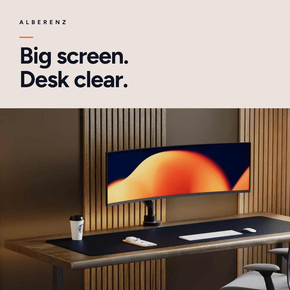 Alberenz® Heavy Duty Monitorarm mit Gasfeder (bis zu 57 Zoll)