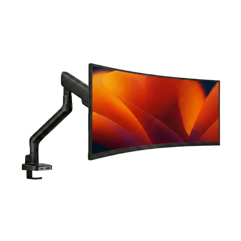 Alberenz® Einzelner Monitorarm mit USB-C & USB-A — Schwarz