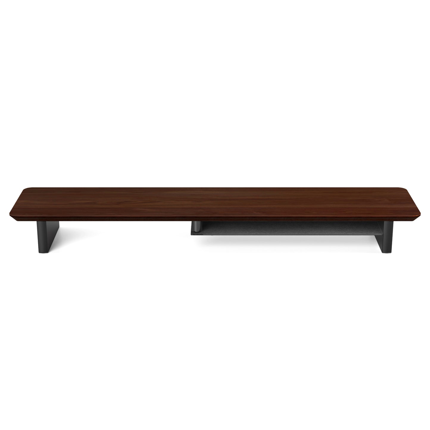 Ergo Starter Bundle – Single Monitor Arm (Dark Grey) + Walnut Monitor Riser