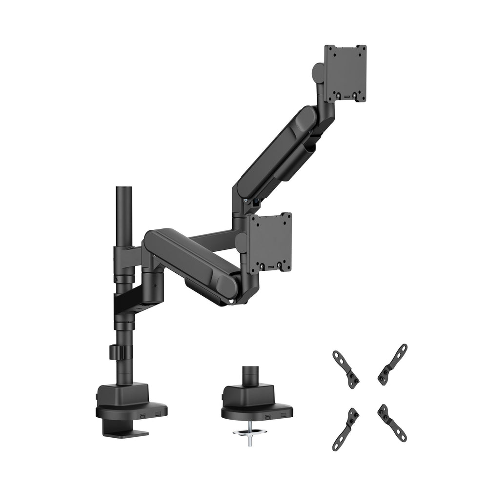 Alberenz® Doppelter Heavy Duty Monitorarm mit Gasfeder (2 Bildschirme bis 57 Zoll)