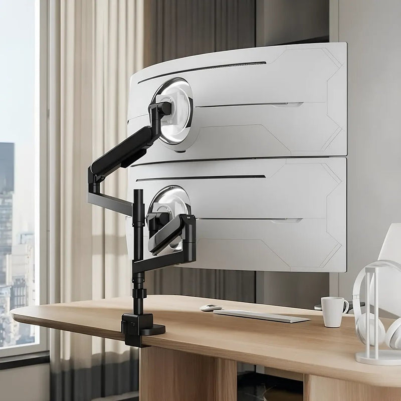 Alberenz® Doppelter Heavy Duty Monitorarm mit Gasfeder (2 Bildschirme bis 57 Zoll)