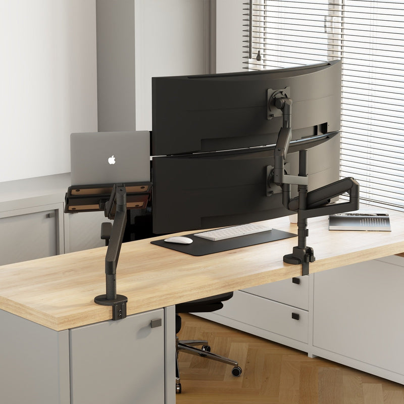 Alberenz® Doppelter Heavy Duty Monitorarm mit Gasfeder (2 Bildschirme bis 57 Zoll)