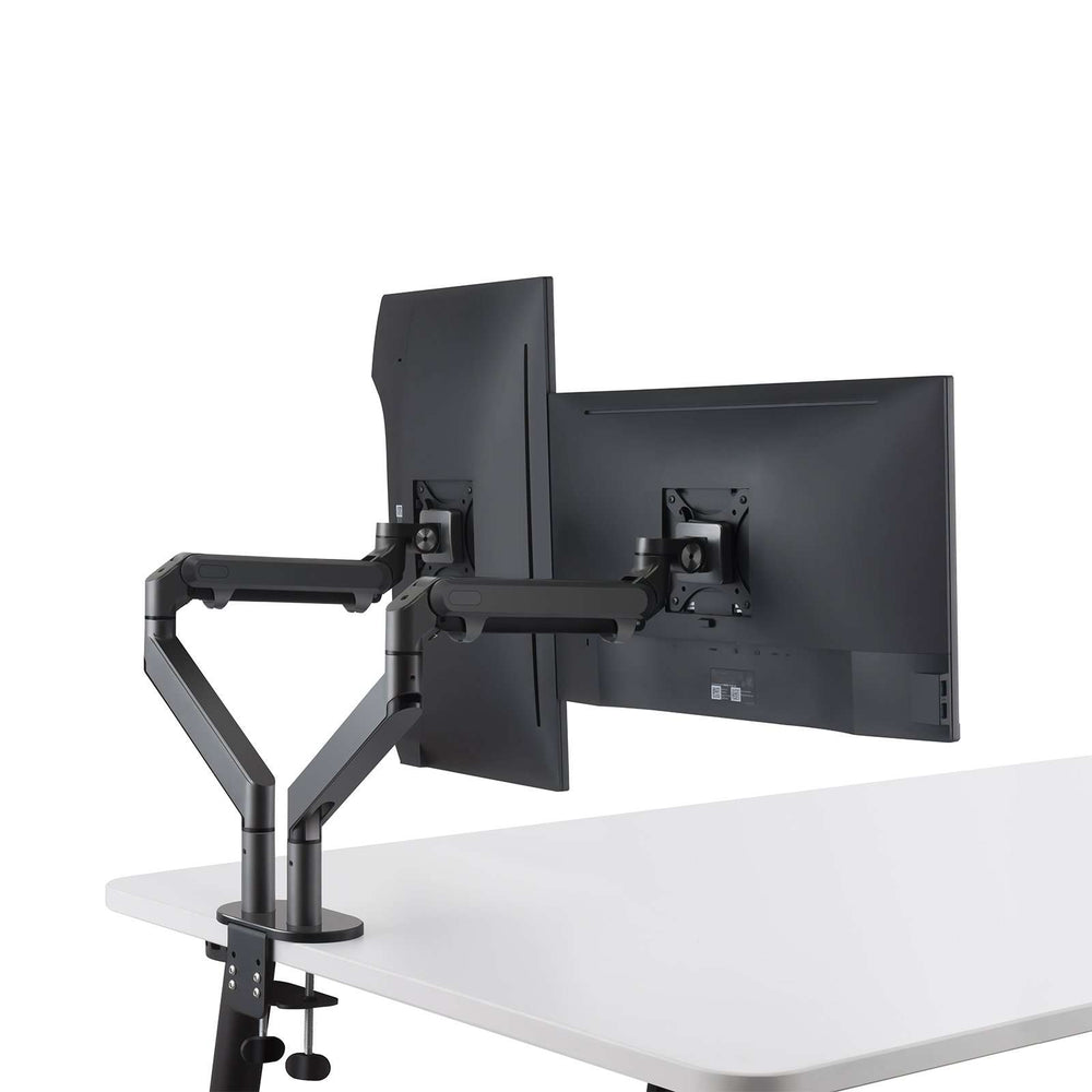 Alberenz® Doppel Monitorarm mit Gasfeder Dunkelgrau