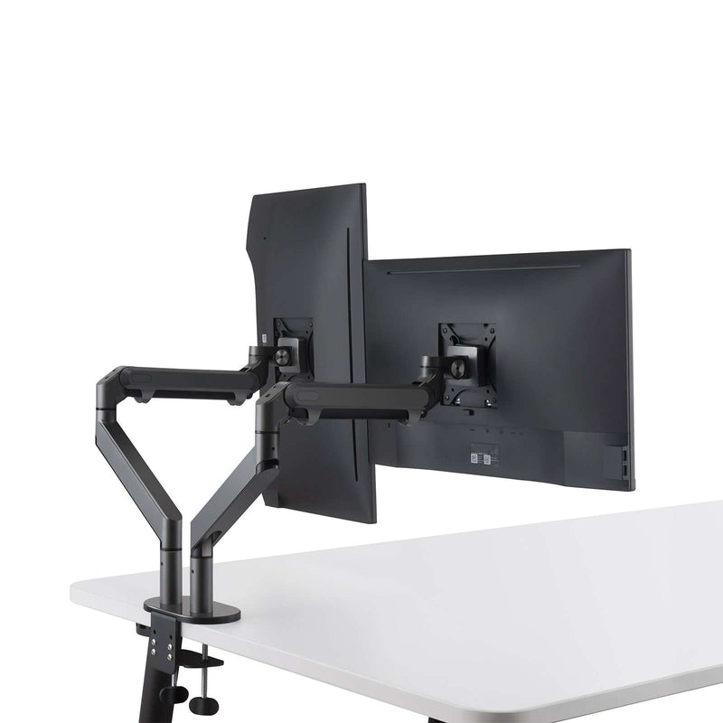 Alberenz® Doppel Monitorarm mit Gasfeder Dunkelgrau