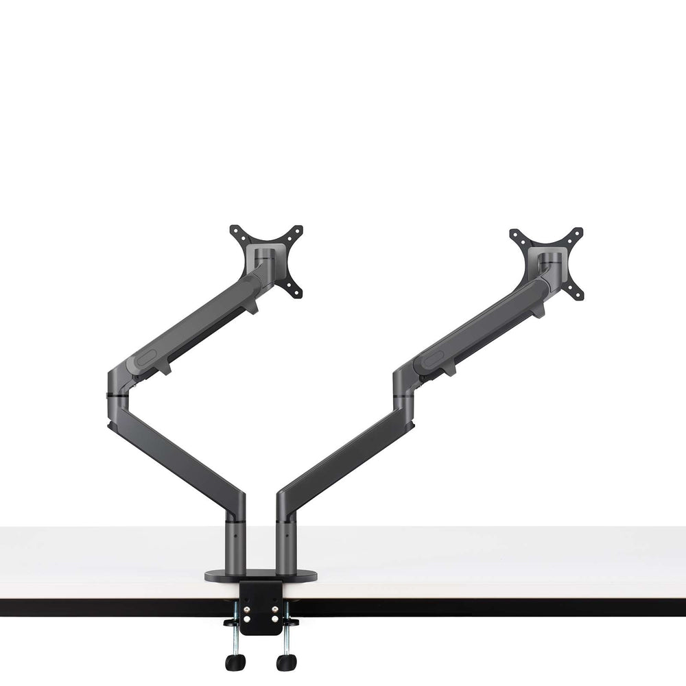 Alberenz® Doppel Monitorarm mit Gasfeder Dunkelgrau