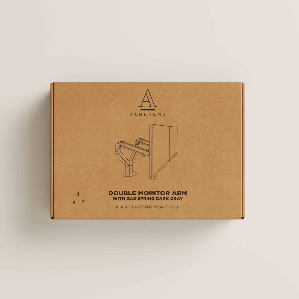 Alberenz® Doppel Monitorarm mit Gasfeder Silber