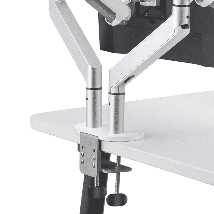 Alberenz® Doppel Monitorarm mit Gasfeder Silber