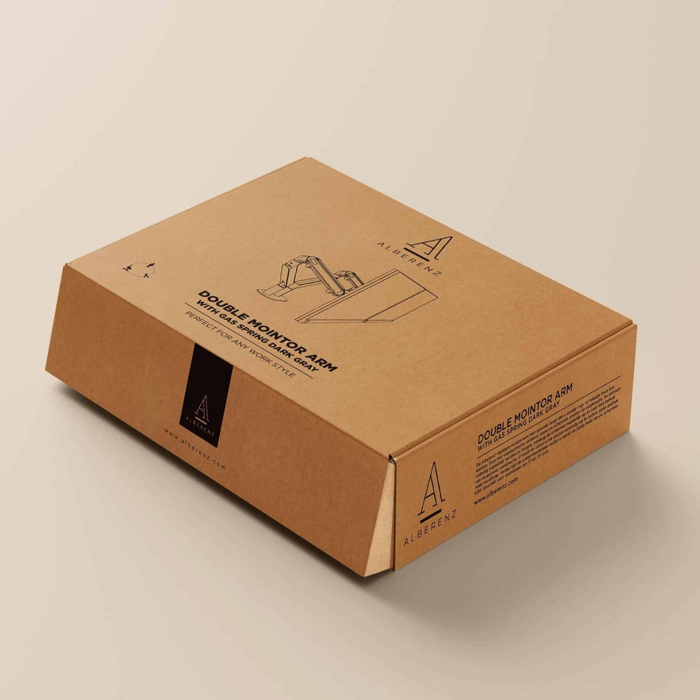 Alberenz® Doppel Monitorarm mit Gasfeder Silber