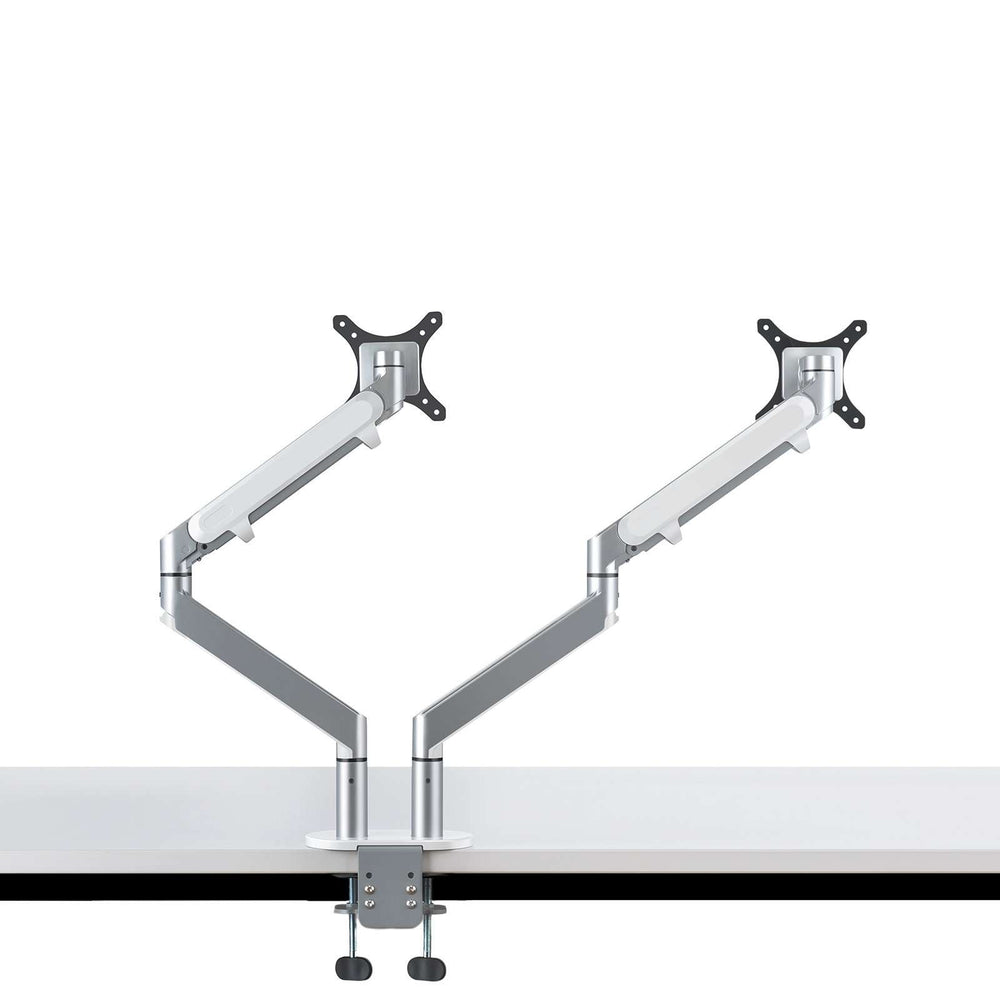 Alberenz® Doppel Monitorarm mit Gasfeder Silber