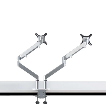 Alberenz® Double Monitor Arm With Gas Spring Silver - Alberenz -