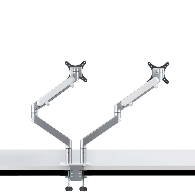 Alberenz® Doppel Monitorarm mit Gasfeder Silber
