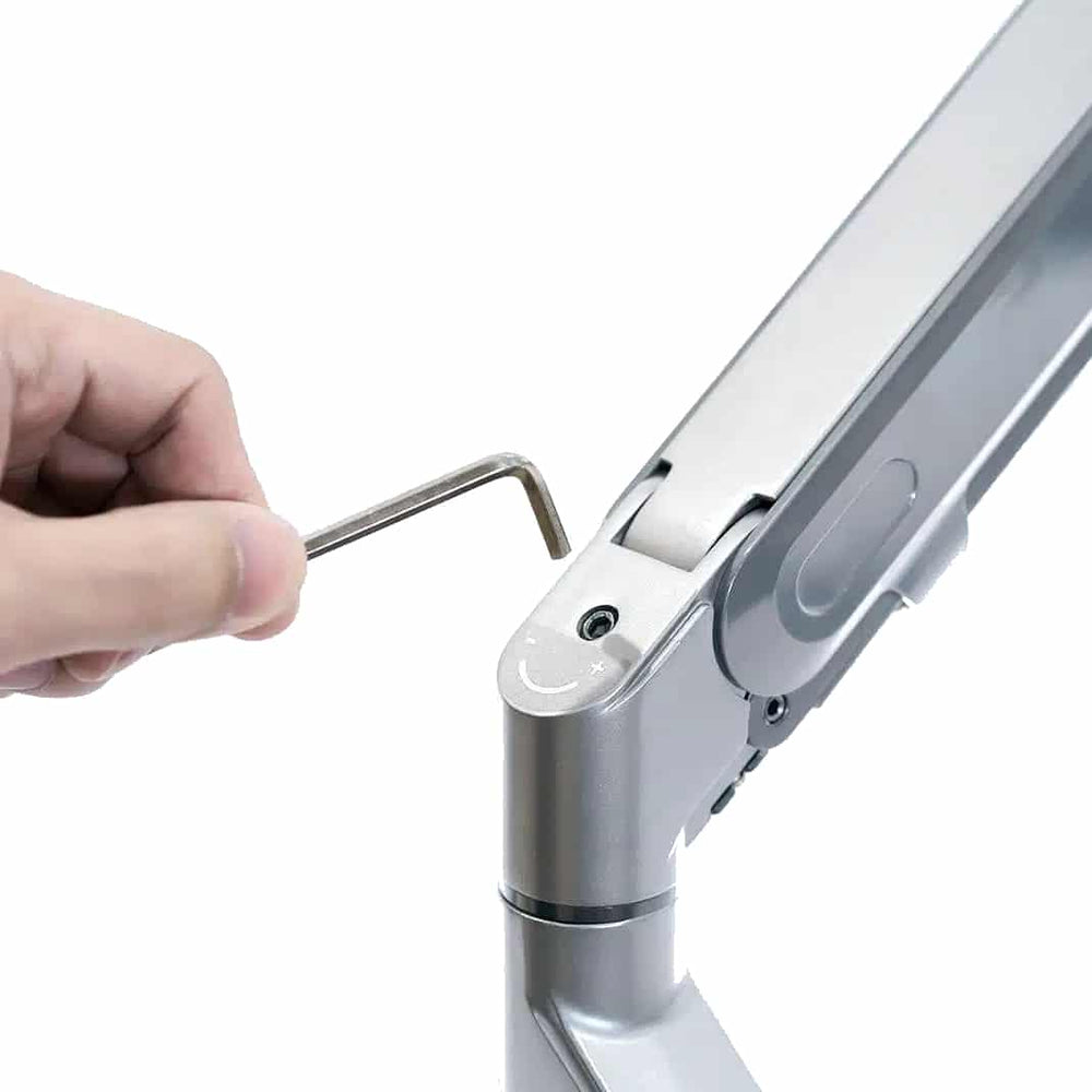 Alberenz® Doppel Monitorarm mit Gasfeder Silber