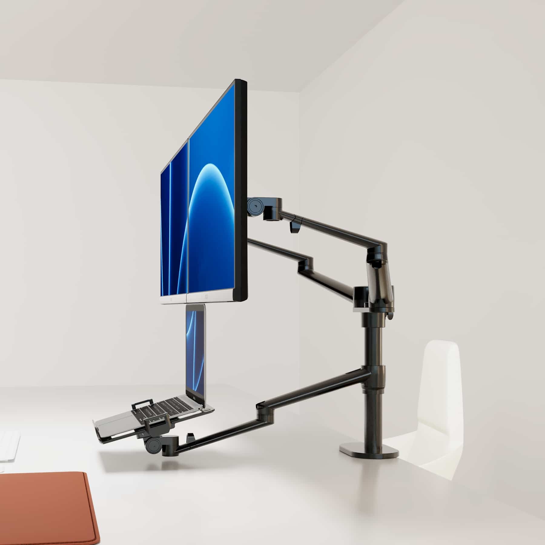 Alberenz dubbele monitorarm met laptop standaard - Alberenz -