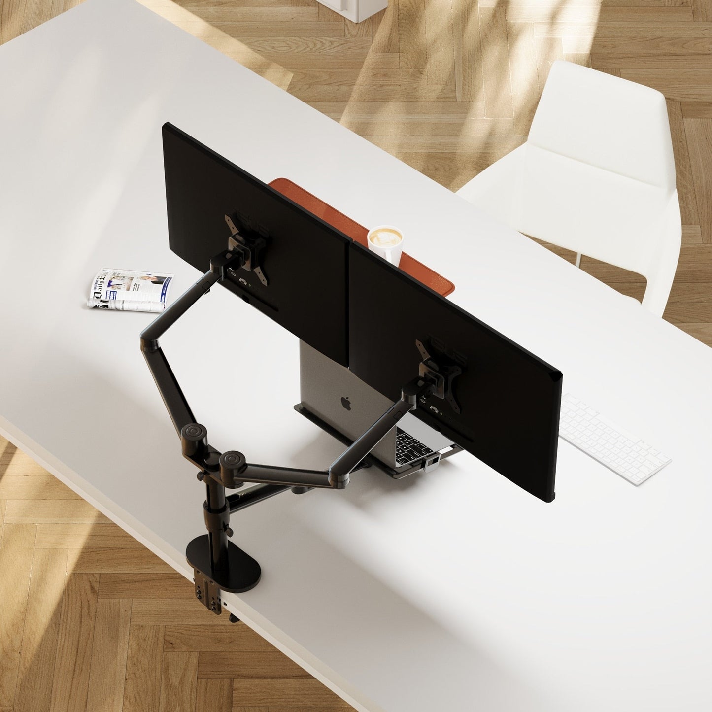 Alberenz dubbele monitorarm met laptop standaard - Alberenz -