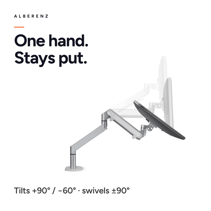 Alberenz® Monitorhalterung mit Gasfeder Silber
