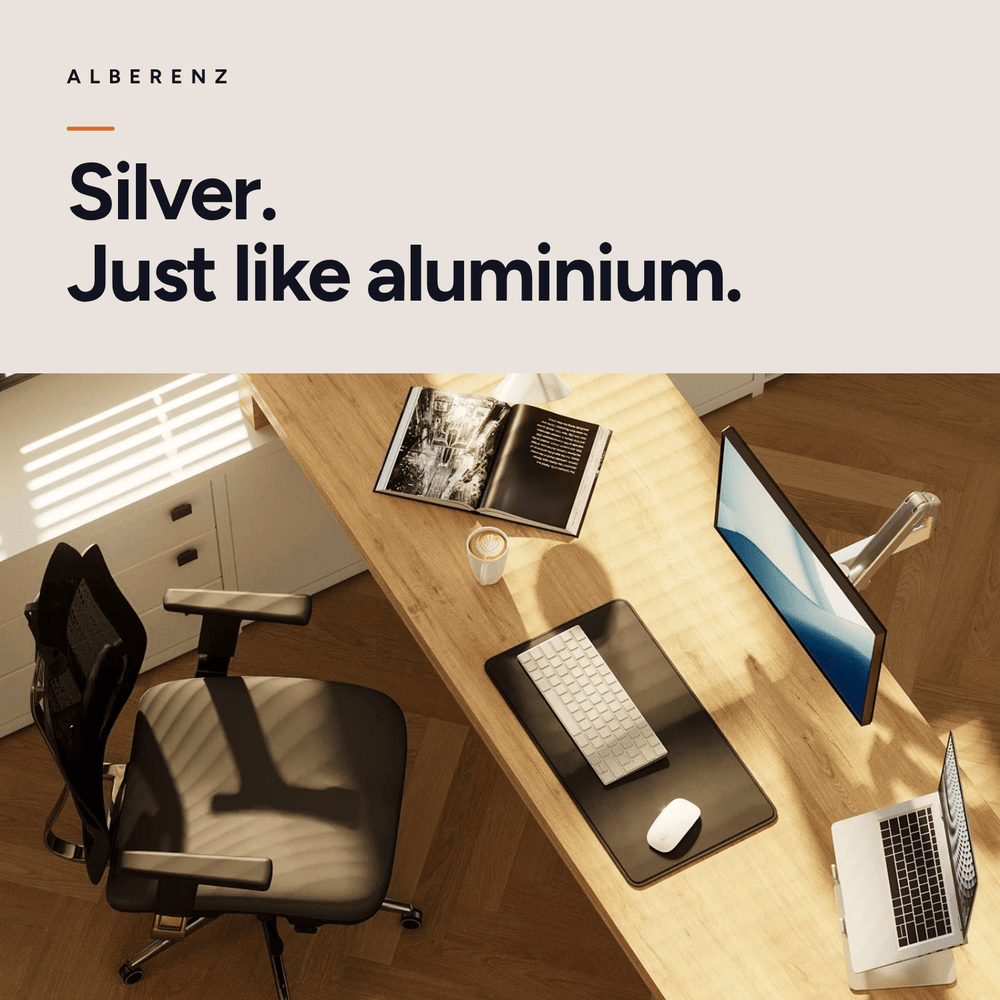 Alberenz® Monitorhalterung mit Gasfeder Silber