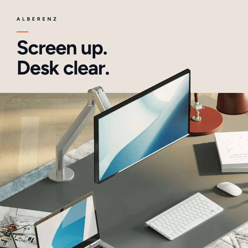 Alberenz® Monitorhalterung mit Gasfeder Silber