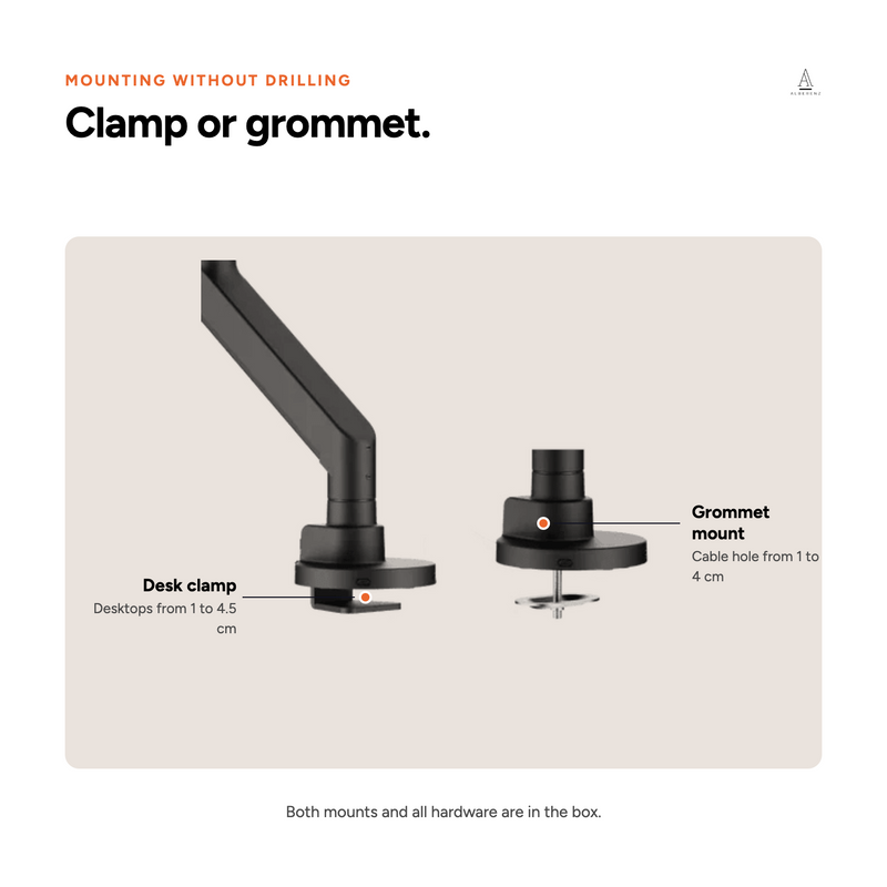 Alberenz® Heavy Duty Gas Spring Monitor Mount (up to 57 inches)