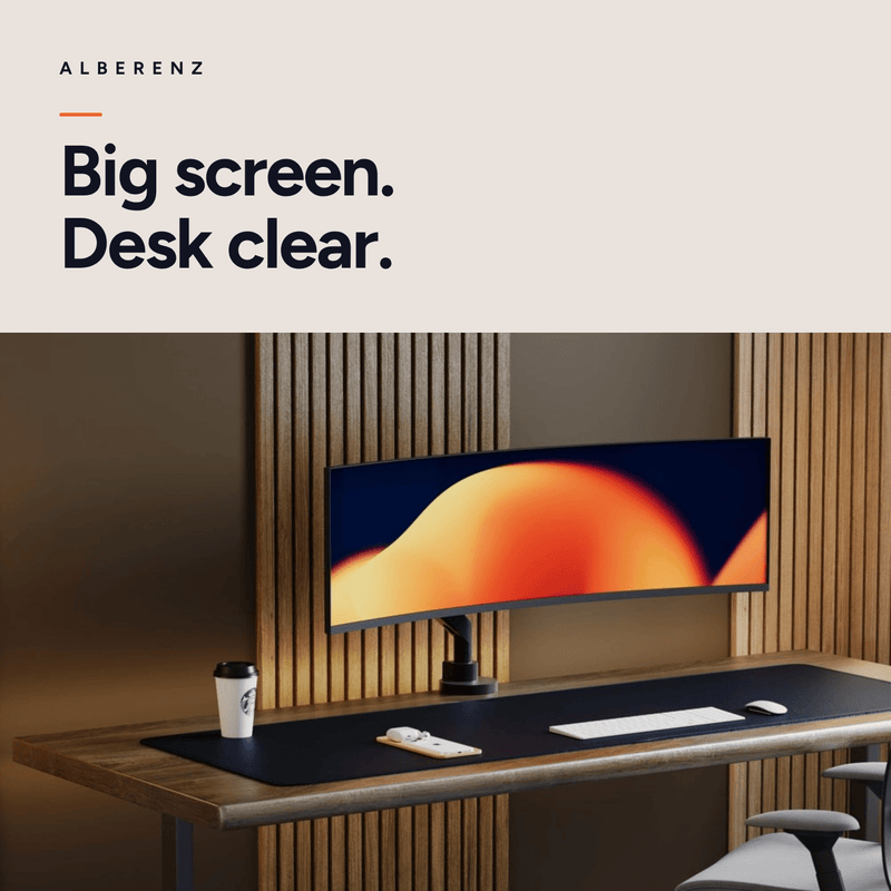 Alberenz® Heavy Duty Monitorarm mit Gasfeder (bis zu 57 Zoll)