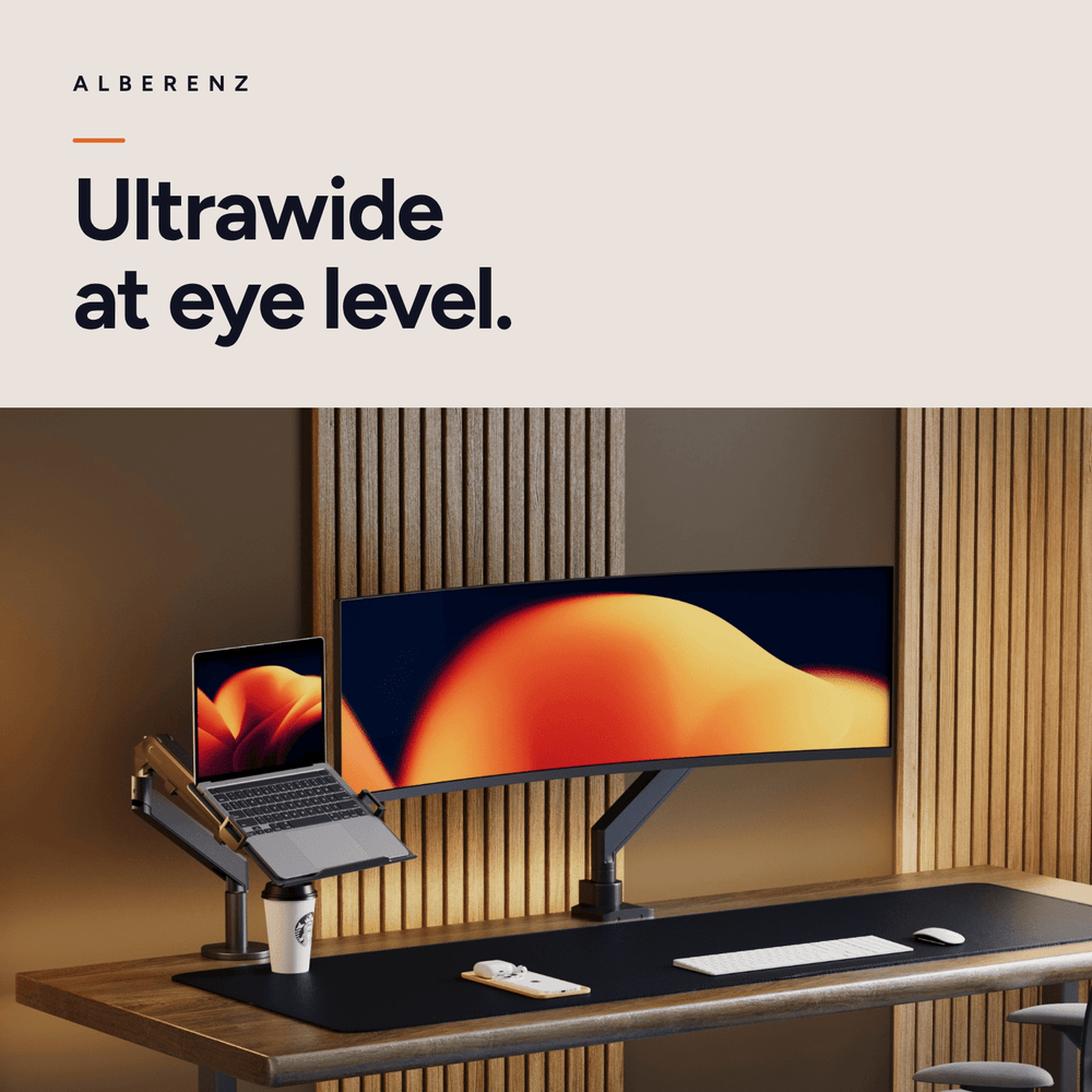 Alberenz® Heavy Duty Monitorarm mit Gasfeder (bis zu 57 Zoll)