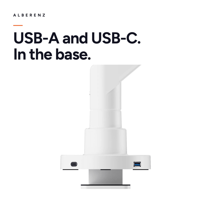 Alberenz® Heavy Duty Gas Spring Monitor Mount White (up to 57 inches)