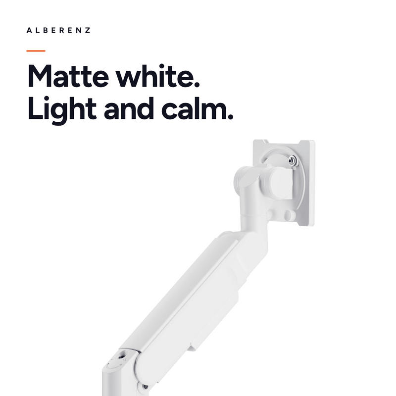 Alberenz® Heavy Duty Gas Spring Monitor Mount White (up to 57 inches)