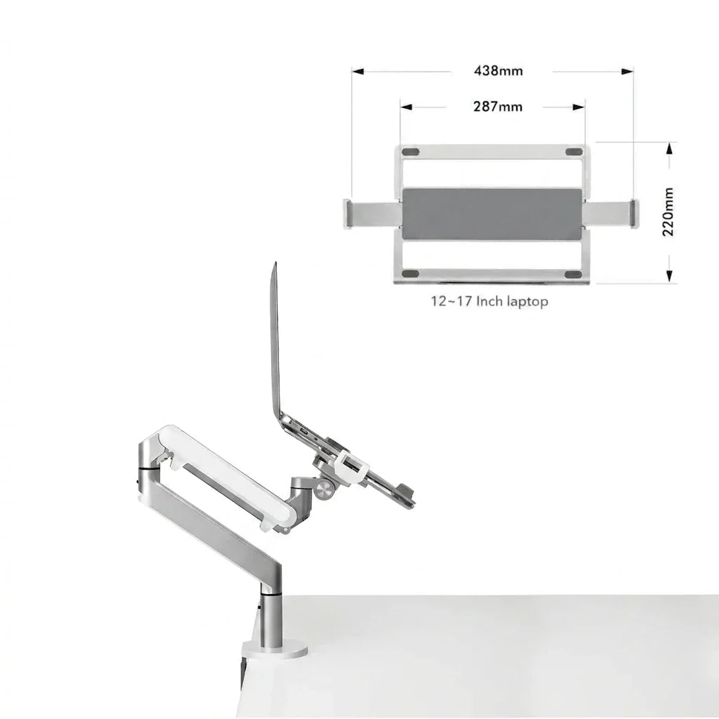 Alberenz® Laptop Arm Gas Spring Silver - Alberenz - Monitor mount