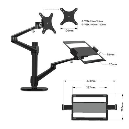 Alberenz® Laptop Monitor Arm Black - Alberenz -