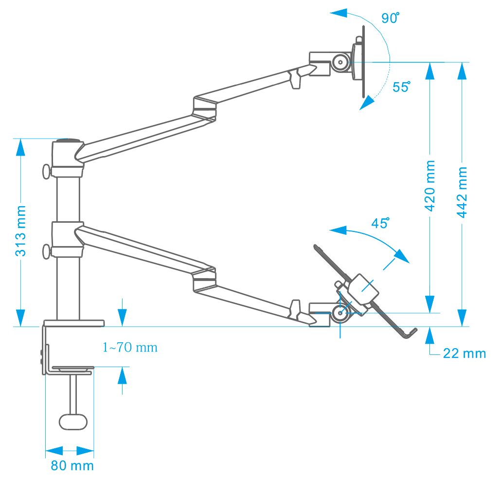 Alberenz® Laptop Monitor Arm Black - Alberenz - 