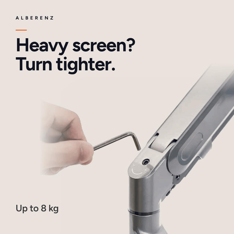 Alberenz® Monitor Mount Wall Gas spring Silver