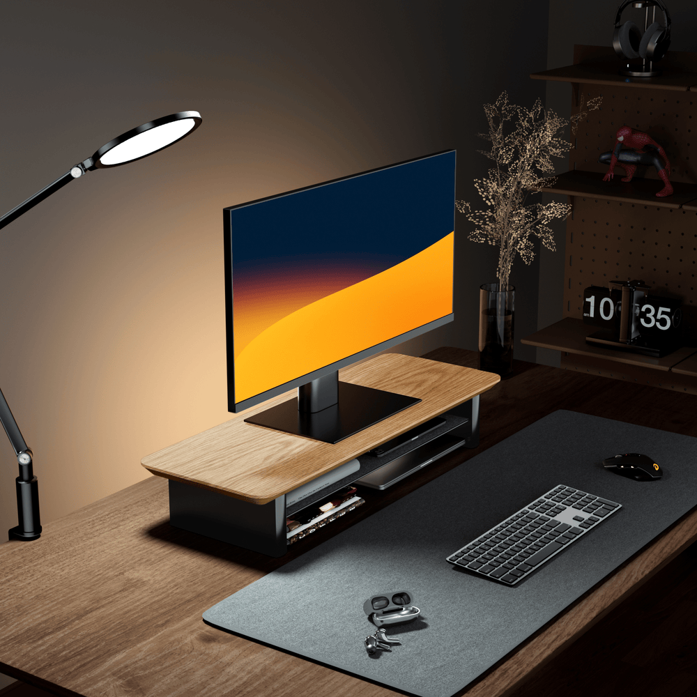 Alberenz® Monitorständer aus Eichenholz - 1 Monitor