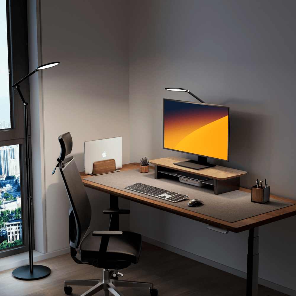 Alberenz® Monitorständer aus Eichenholz - 1 Monitor