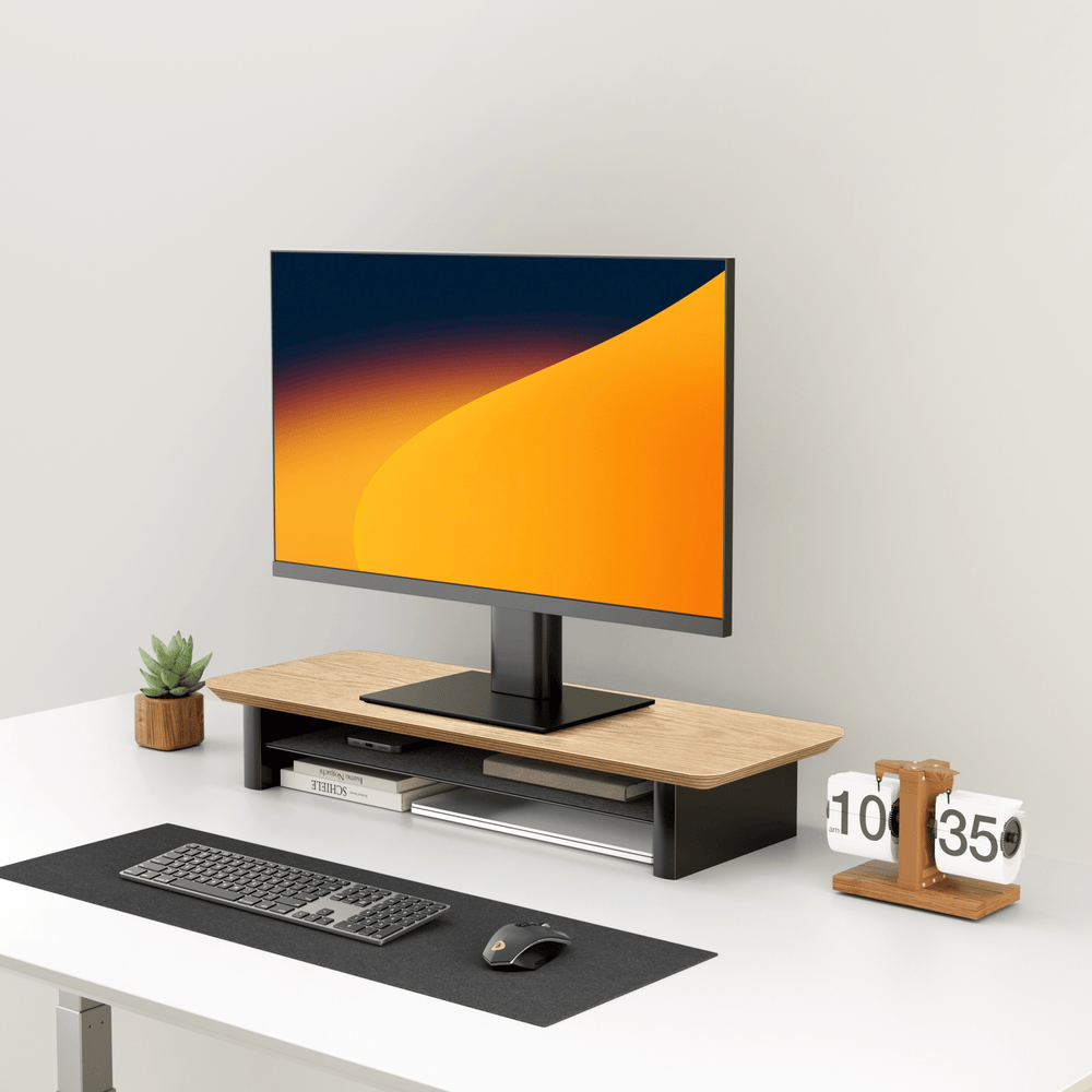 Alberenz® Monitorständer aus Eichenholz - 1 Monitor