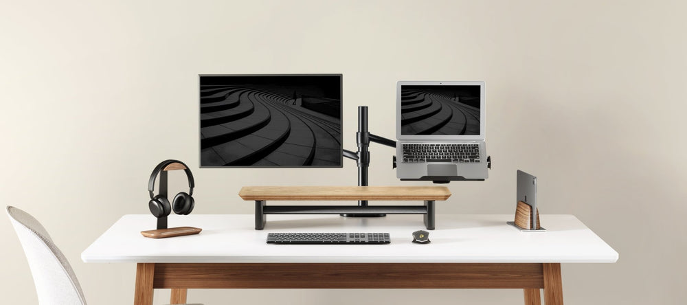 Alberenz® Monitorständer aus Eichenholz - 1 Monitor