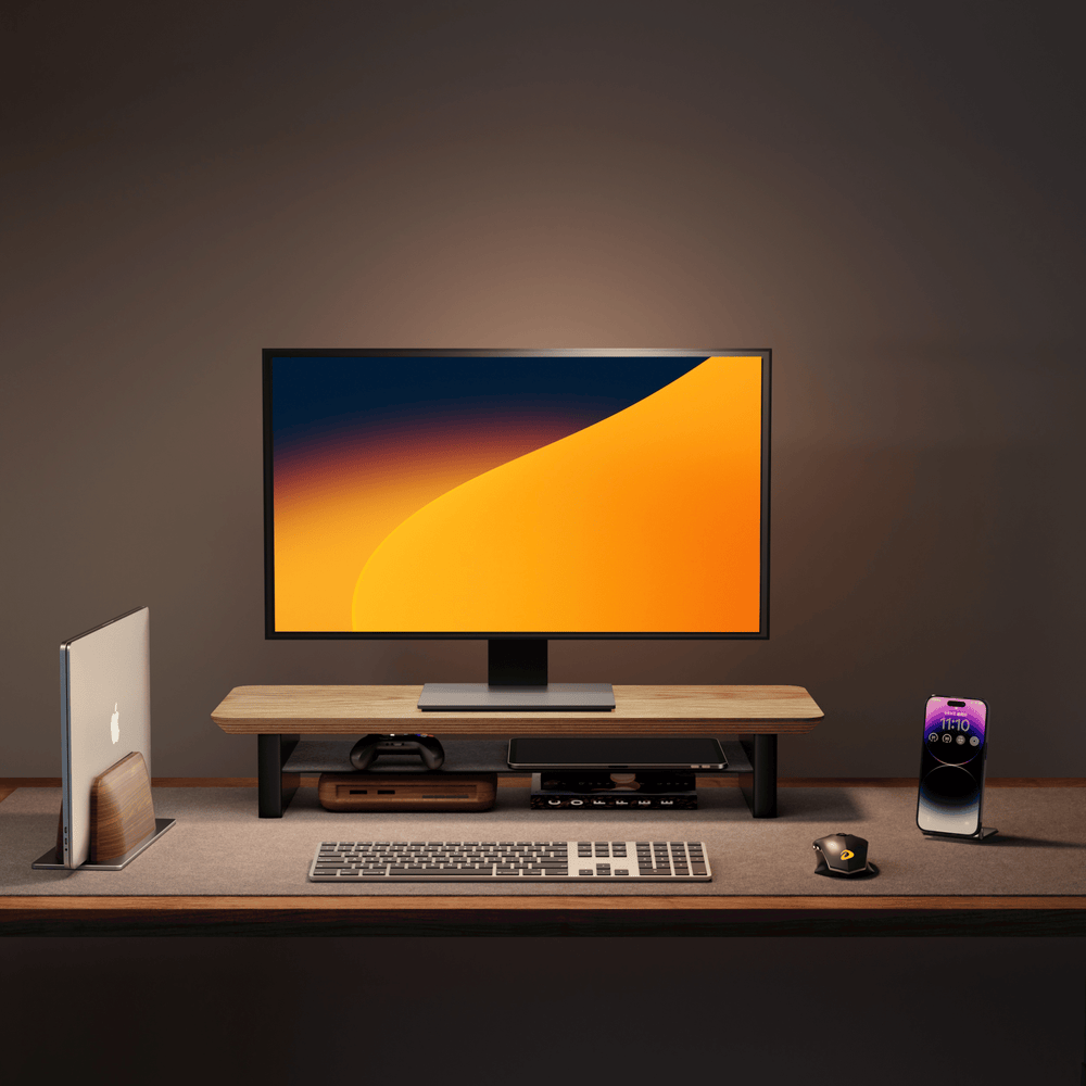 Alberenz® Monitorständer aus Eichenholz - 1 Monitor