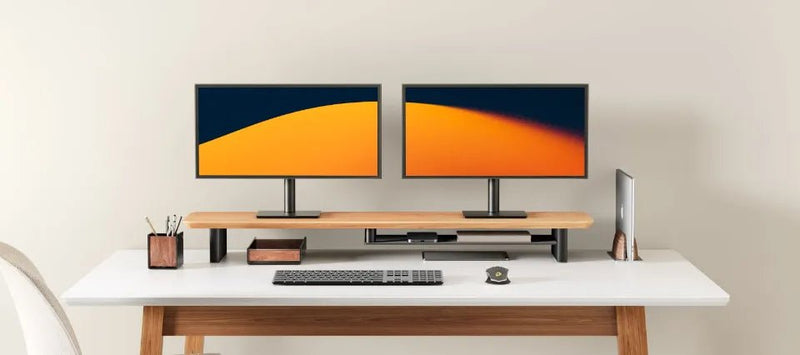 Alberenz® Monitorständer aus Eichenholz - 2 Monitore