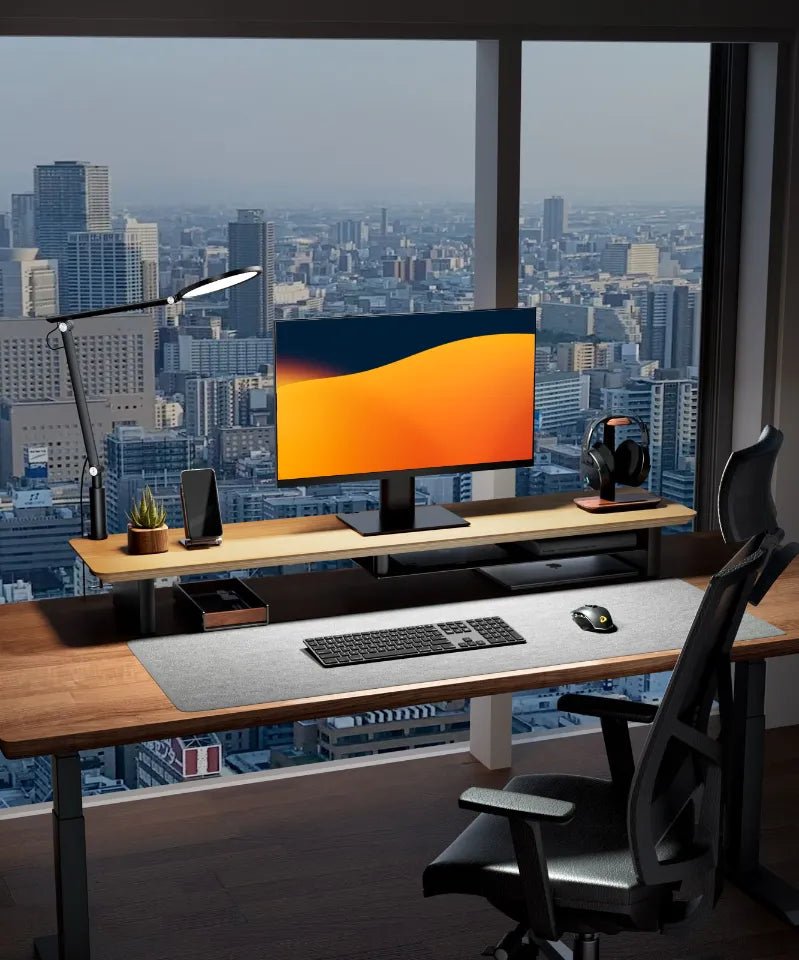 Alberenz® Monitorständer aus Eichenholz - 2 Monitore