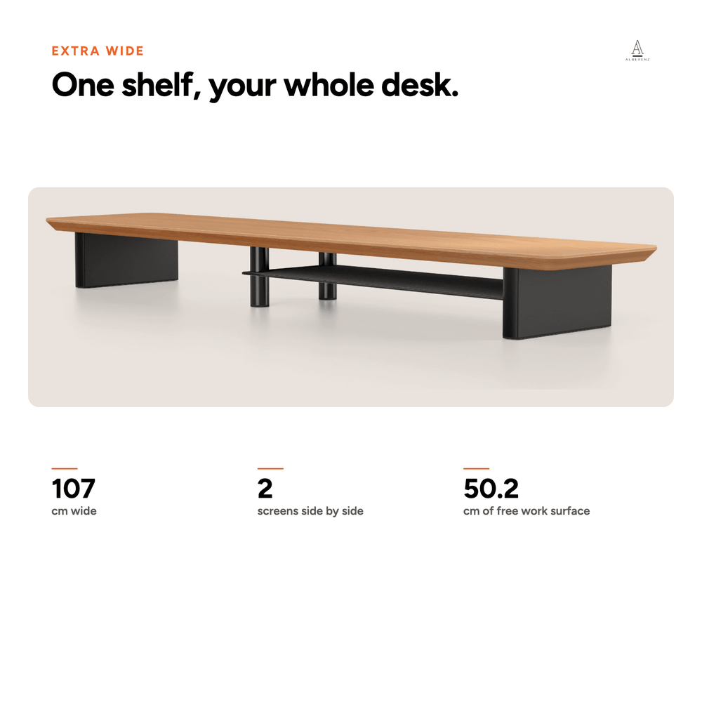 Alberenz® Monitorständer aus Eichenholz - 2 Monitore