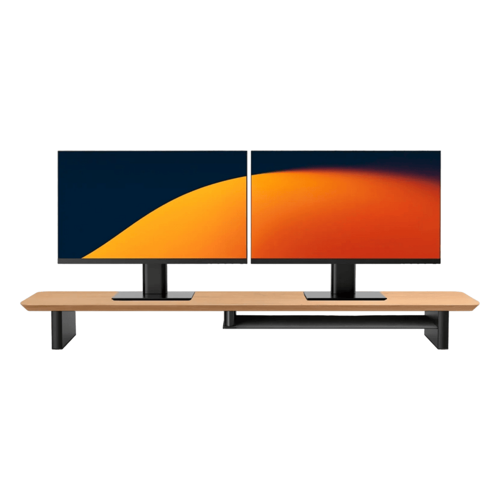 Alberenz® Monitorständer aus Eichenholz - 2 Monitore