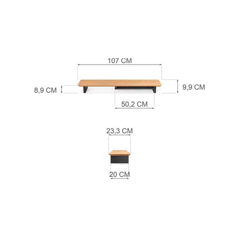 Alberenz® Monitorständer aus Eichenholz - 2 Monitore