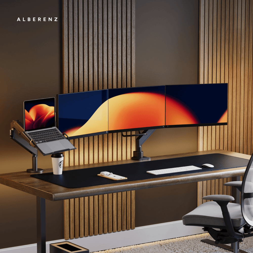 Alberenz® Monitorhalterung für 3 Bildschirme