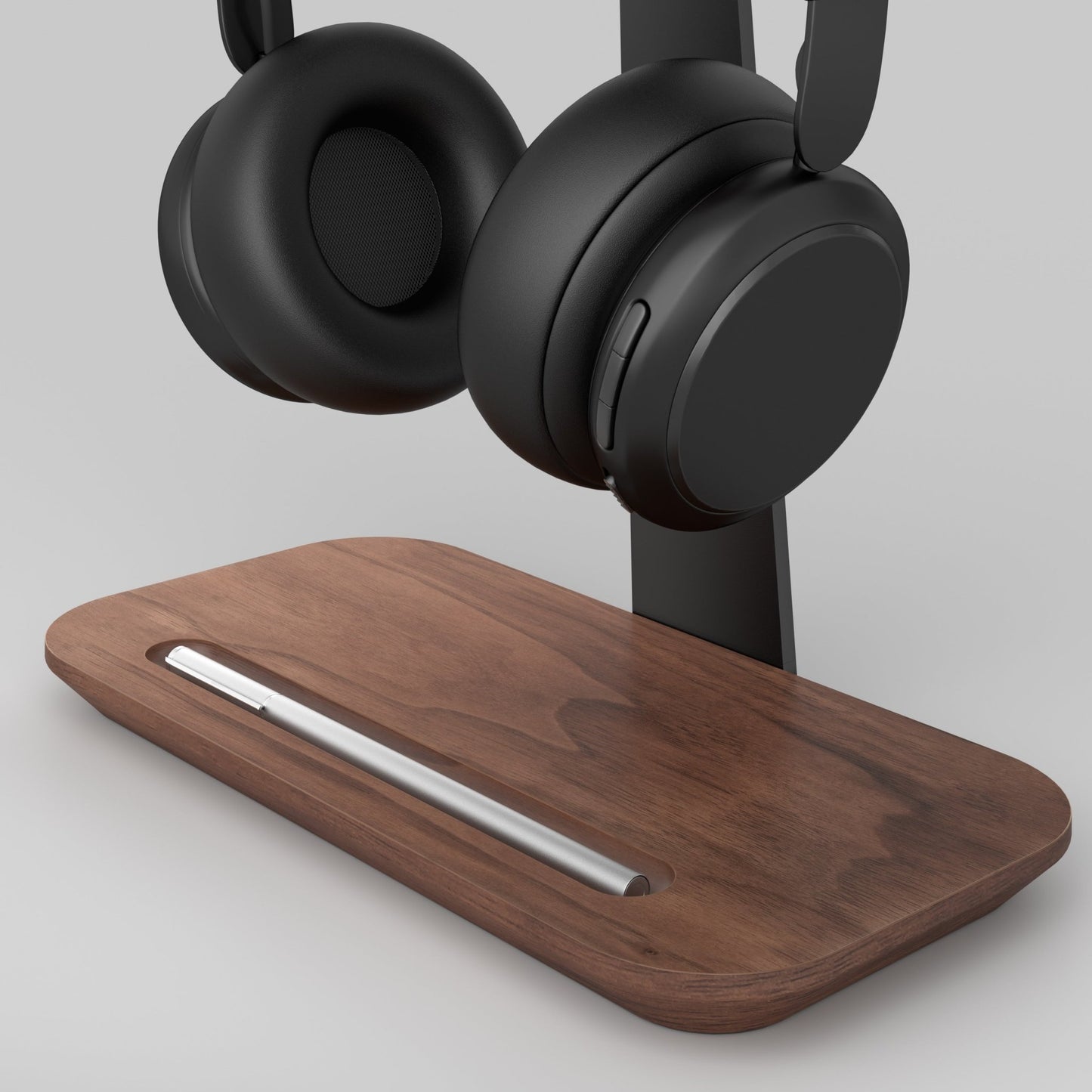 Alberenz® Walnut Headphone Stand with Pen Holder – Stylish Organization for Your Workspace - Alberenz - 