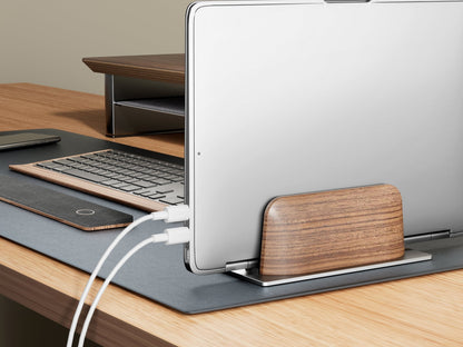 Alberenz® Walnut Vertical Laptop Holder - Sleek & Functional Design - Alberenz - 