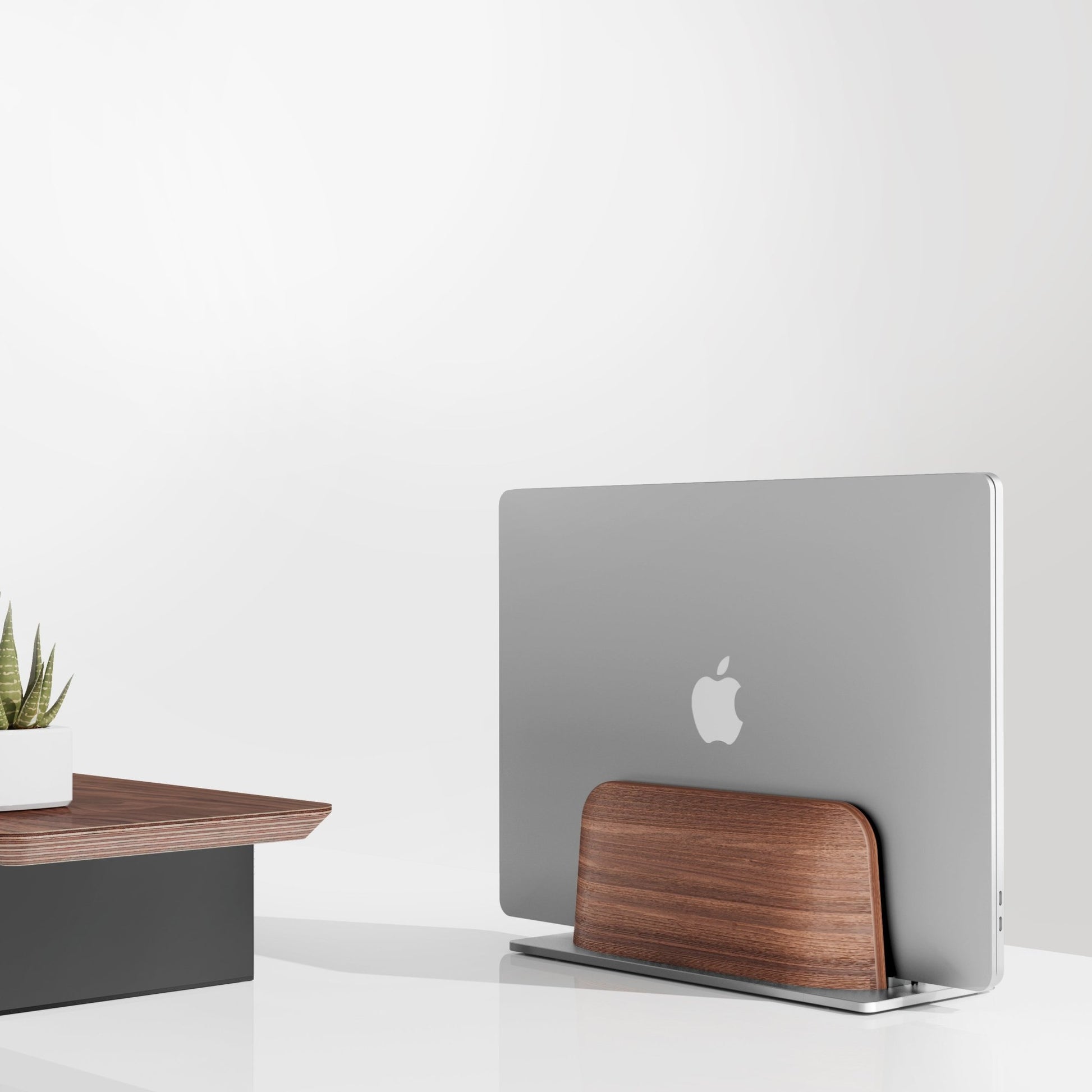 Alberenz® Walnut Vertical Laptop Holder - Sleek & Functional Design - Alberenz - 